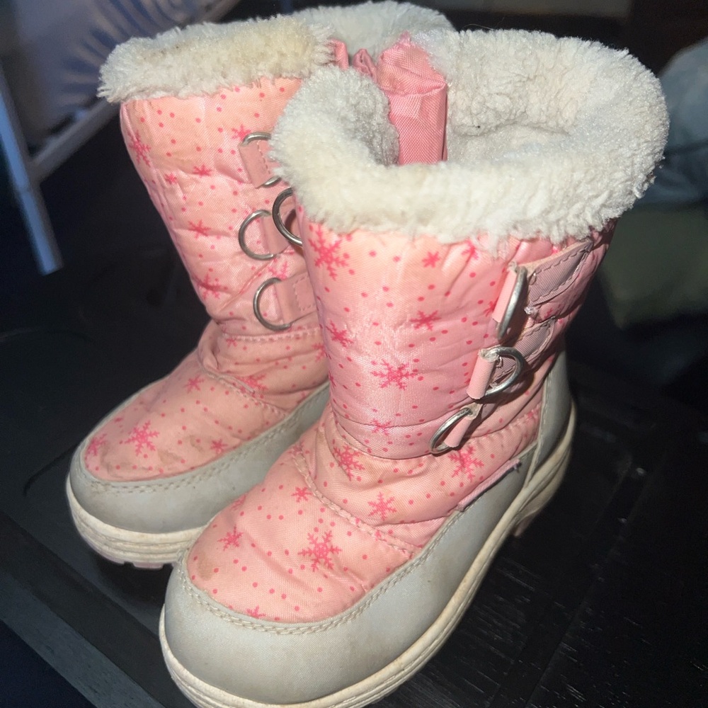 Pink Snowflake Kids Boots